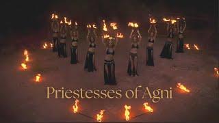 Priestesses of Agni. Lena Gukina & students of Moonlight Tribe school. Flow Art Fire Performance