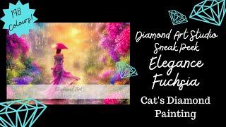 Diamond Art Studio Sneak Peek | Elegance Fuchsia | Stunning Art By Helkoryo | 198 Colours!!!