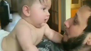 baby funny cute and dad || baby play with dad || baby cute videos