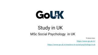 MSc Social Psychology in UK