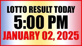 Lotto Result Today 5pm January 2, 2025 Swertres Ez2 Pcso