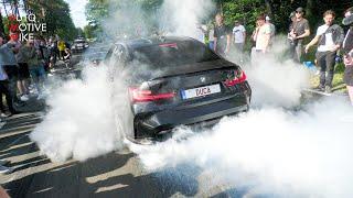 Modified BMW's Leaving Bimmerfest 2024 ! BURNOUTS , 1100HP E30, Manhart M2 G87, MHX650, LB Walk M3