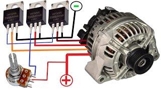 How To Convert Car Alternator To Brushless Motor / No ECS With Mosfet Driver