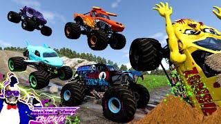 Monster Jam INSANE Racing, Freestyle and High Speed Jumps #24 | BeamNG Drive | Grave Digger