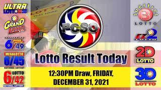 Swertres|3D and EZ2|2D Lotto 12:30PM/5PM Draw, Friday, December 31, 2021