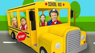 Chris rides on school bus and helps his friends get to school