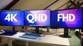 FHD vs QHD vs 4K - Monitor Resolution Comparison Between 1080p, 1440p & 2160p