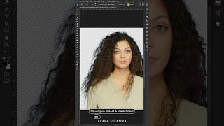 How to cut out hair in photoshop (using select and mask tools) #shorts