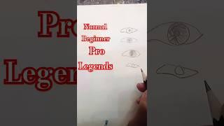 How to draw eyes (normal vs Beginner vs  pro vs Legends) #shorts #art ##sketch