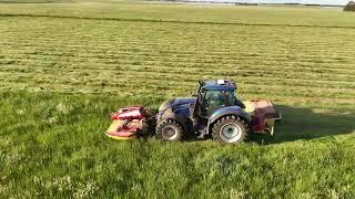 Valtra T175 Versu with Pottinger front and rear mower conditioners