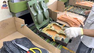 Mass production process of rubber and EVA synthetic soles. Shoe sole factories in China
