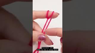 How to make a slip knot #crochet #crochetstitch #learntocrochet