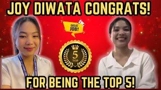 JOY DIWATA CONGRATULATIONS FOR BEING THE TOP 5! | RP MAX VLOGS | KALINGAP RAB