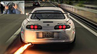 2500HP Toyota Supra - Assetto Corsa | Steering Wheel Gameplay