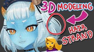 How to 3D Model Anime Styled Stray Strand of Hair 