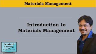 INTRODUCTION TO MATERIALS MGMT