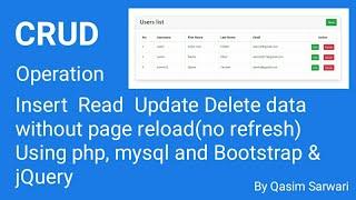 Ajax CRUD Operation using php, mysql and javascript. speed video