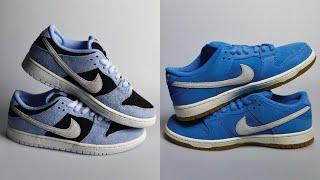 NikeSB University Blue VS Nike Dunk Low Aluminum