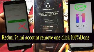 Redmi 7a mi account remove one click 100%Done || 2020mi account remove method , mi account bypass