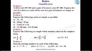 Ratios: Simplification