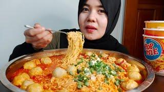 MUKBANG POP MIE PEDAS DOWER DITAMBAH CABAI PEDASNYA TAMBAH DOWER||MUKBANG INDONESIA