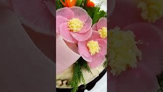 Красивое оформление печёночного торта из овощей #готовимподомашнему#едаэтоискусство