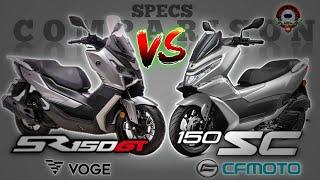 VOGE SR150GT vs CFMOTO 150SC SPECS COMPARISON