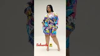 Glamorous  models lifestyle curvy womanin honey short royallife. plus size women beauty fashion.