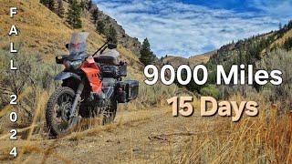 9000+ miles in 15 days on a KLR650. A motorcycle roadtrip from Alaska.