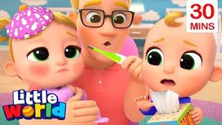 Sick Song | Nina And Nico + More Kids Songs & Nursery Rhymes by Little World