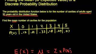 Calculating the Mean or Expected Value of a Probability Distribution Function