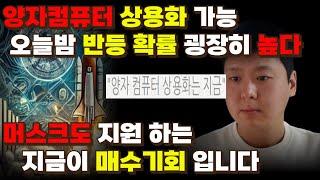 머스크 도 지원하는 양자컴퓨터 상용화 가능! 오늘밤 반등 확률 굉장히 높다 지금이 저가 매수 기회입니다