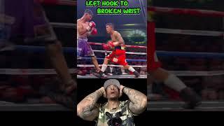 BIZARRE (NASTY) FOOTAGE:  MARTINEZ WRIST SNAPS IN HALF  AFTER LANDING LEFT HOOK TO BODY