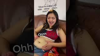 Fat asian girl belly play