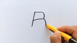 How to Draw a Christmas Reindeer Picture from letter R