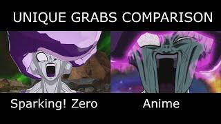 Unique Grabs Origins Side by Side Comparison Dragon Ball Sparking Zero - Anime