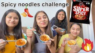 spicy noodles challenge || Super Spicy Korean noodles || Nidhi Gandhi ||