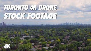 Toronto Skyline Rising Up Drone Stock Footage 4K