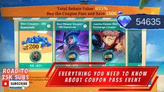 HOW TO SAVE /DIAMONDS USING COUPON PASS IN COUPON PASS EVENT | MLBB