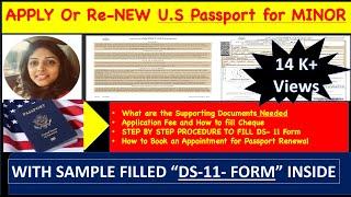 How to Apply NEW U.S Passport Or RENEW U.S PASSPORT FOR MINOR