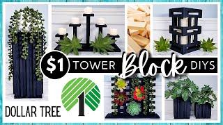 *NEW* DOLLAR TREE DIY using TUMBLING TOWER BLOCKS | Modern Boho Home Decor DIYs |  Jenga Block DIYs