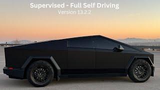 Supervised Full Self Driving Version 13.2.2 Cybertruck - Navigate to Clark County Shooting Range