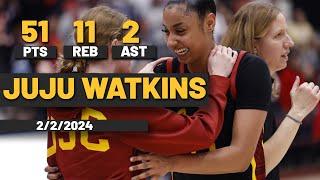 JuJu Watkins scores 51 of No. 15 USC's 67 points in upset of No. 4 Stanford!