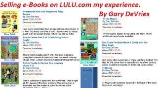 Selling e-Books on LULU (My experience-Gary DeVries).