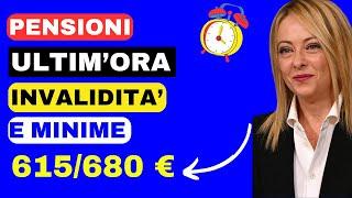 ️PENSIONI ULTIM'ORA  GIORGIA MELONI: AUMENTEREMO MINIME E INVALIDITÁ a 615 € NEL 2024