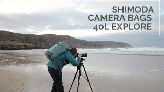 Shimoda Explore 40L camera bag for landscape photographers. On location on the Outer Hebrides