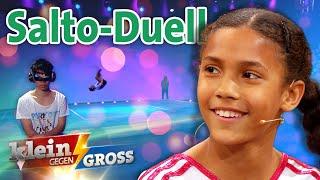 Wer schafft mehr Rückwärts-Salti? Stella (9) vs. Stuntman | Klein gegen Groß