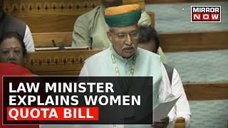 Law Minister Arjun Ram Meghwal Explains Women's Reservation Bill In Lok Sabha; Watch Full Speech!