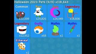 EVERY "NEW" HALLOWEEN HATS,PETS AND ETHEREALS UNBOXED/HATCHED(Unboxing simulator)