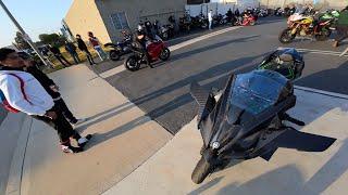 Ninja H2R Crashing BMW Meet